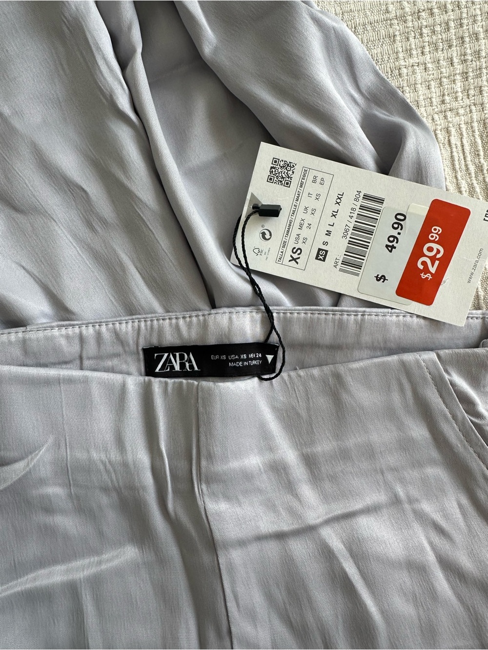 Zara Pale Lilac Satin Skirt